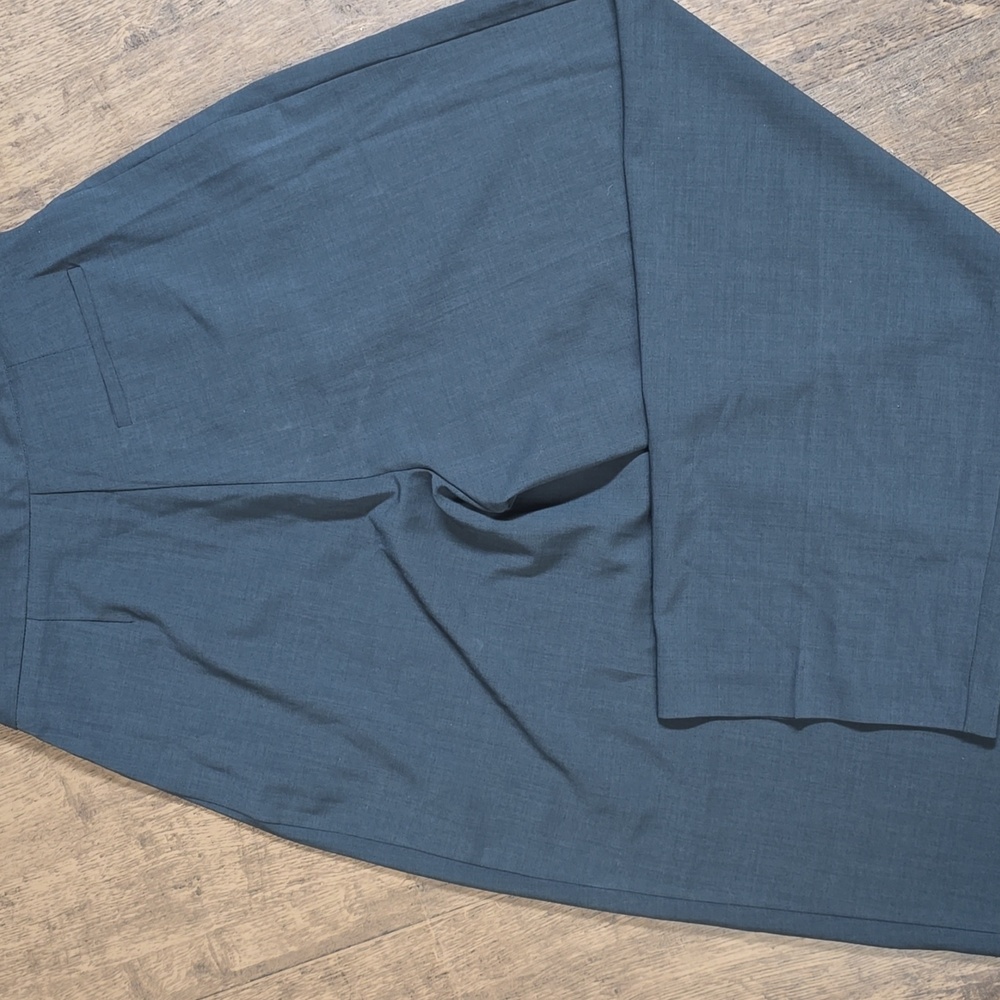 TOPSHOP High waisted Navy Dress Pants Women Sz 6 X 28 Barrel Style Tucks - Picture 5 of 6